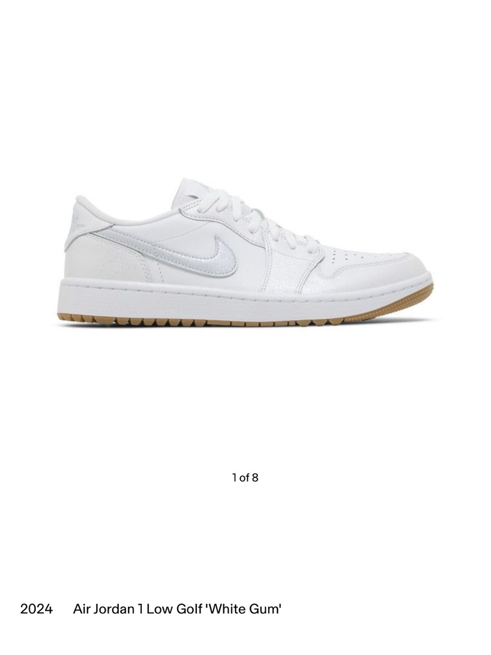 Nike Air Jordan 1 Low Golf - White with Gum Outsole